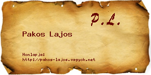 Pakos Lajos névjegykártya