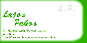 lajos pakos business card